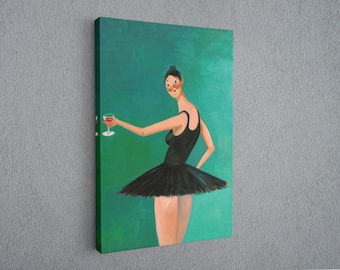 Wall Art, Canvas Poster, Home Handmade, Runaway Beautiful Dark Twisted Fantasy Ballerina Music Print, Unique Decor, Handcrafted Gift