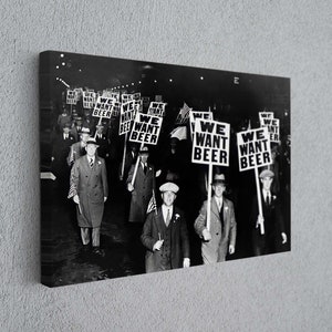 we want beer poster, Vintage Beer Craving Print, Bar Decor, Wall Art, Canvas Poster, Handcrafted Canvas,  Durable High-Quality Material