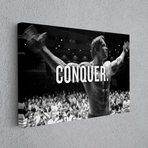 Arnold Conquer Inspirational Lifting Motivation Canvas Print Fine Art Photography,Art Canvas Poster Wall Decor Canvas Wall Art Home Handmade