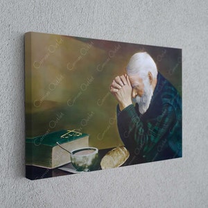 Eric Enstrom Grace Man Praying Over Bread, Artistic Canvas Poster, Elegant Wall Art,Canvas Painting, Wall Decor, Home Handmade,