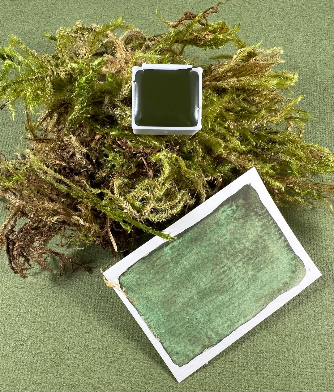 Hall of Mosses Green Copper Shimmer Handmade Vegan Watercolor Etsy