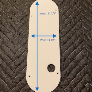 May include: White plastic fan blade with a length of 11 7/8 inches and a width of 3 3/4 inches.