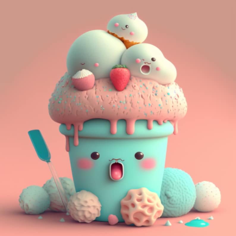 Ice Cream Girl Digital Posters Digital Downloads Prints - Etsy