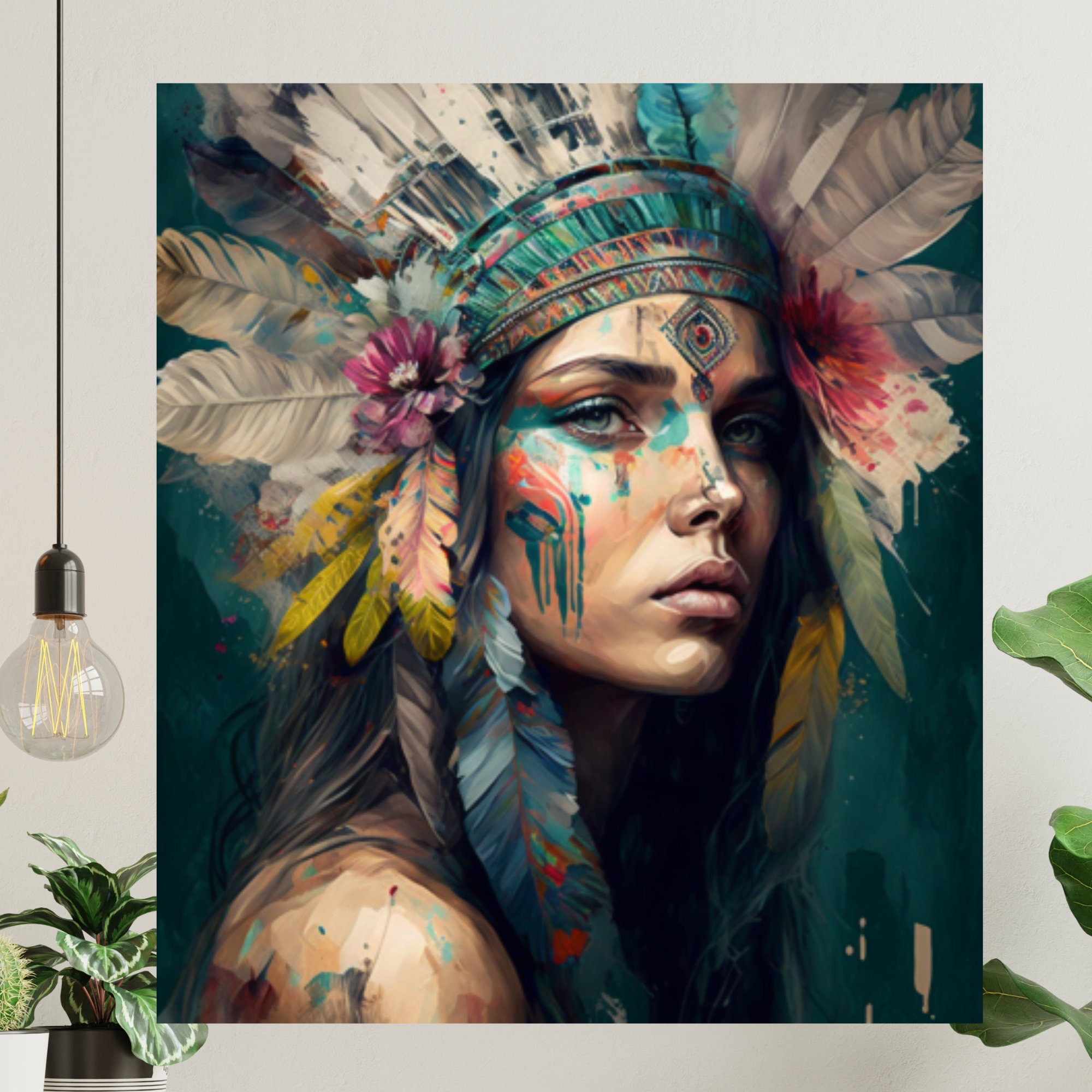 Boho Wall Art Prints, Digital Download Art, Boho Women Potraits Wall