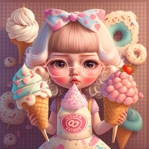 Ice Cream Girl Digital Posters Digital Downloads Prints - Etsy