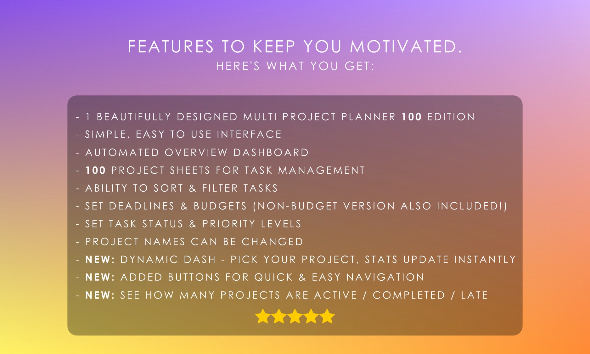 Multi Project Planner 100 Management Dashboard | Excel Template | Task ...