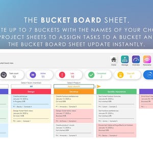 Multi Project Planner 100 Pro Management Dashboard | Excel Gantt Timeline & Kanban Board | Task Manager | Project Manager | Digital Planner image 10