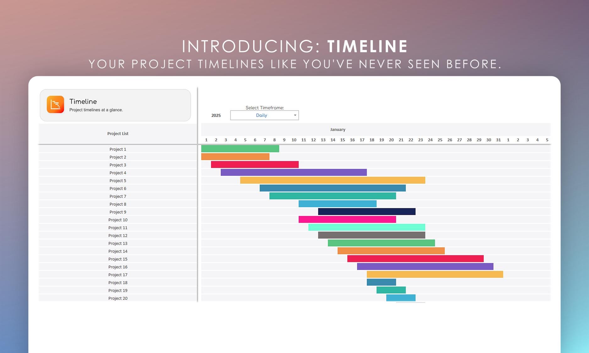 Multi Project Planner 100 Pro | Google Sheets Project Management ...