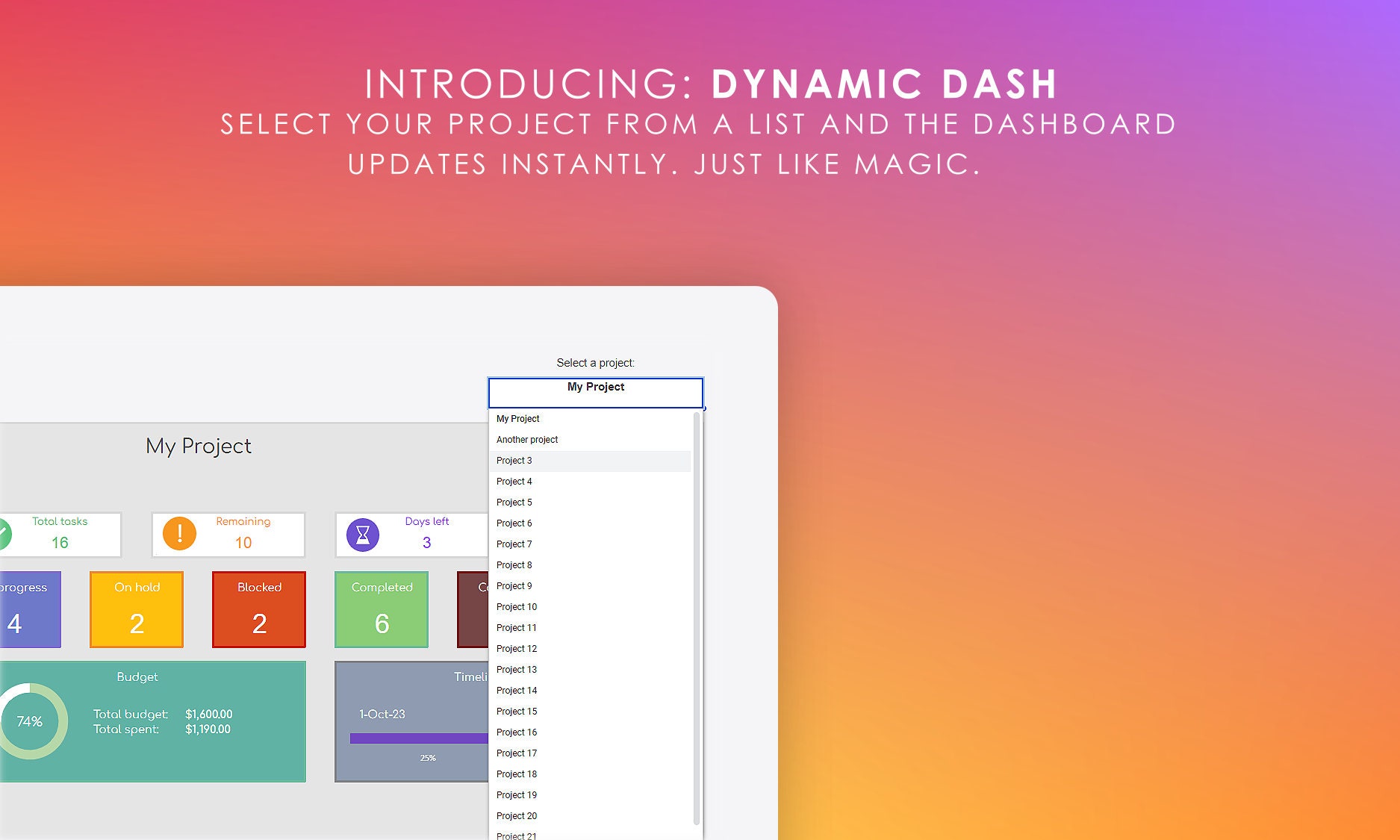 Multi Project Planner Google Sheets Management Dashboard Task Manager