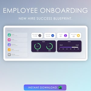 New Hire Employee Onboarding planner | Manager-Friendly Tasks, Assets & Contacts Dashboard | Excel Template
