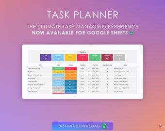 Taakplanner Google Spreadsheets | Projectmanagement | Prioriteit geven | Organiseren | Staat | Doelen | Te doen | Volger