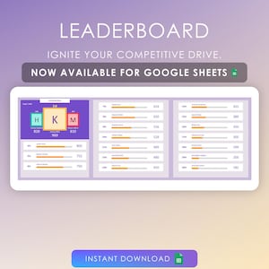 Leaderboard-dashboard voor Google Spreadsheets | Competitie | Ranglijsten | Stand | Prestatietabel | Scorebord | Hoge scores | Kampioenen