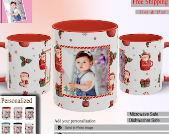 Custom Christmas Photo Mug: Personalized Coffee Cup with Picture 11oz 15oz