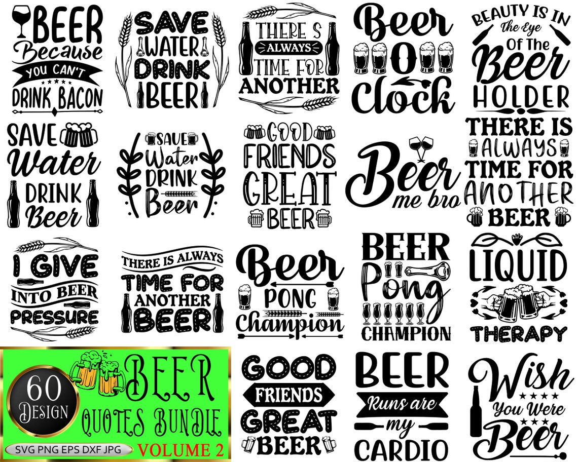 Beer Quotes SVG Bundle, Beer PNG, Beer Saying Svg, Beer Cheers Svg, Cut ...