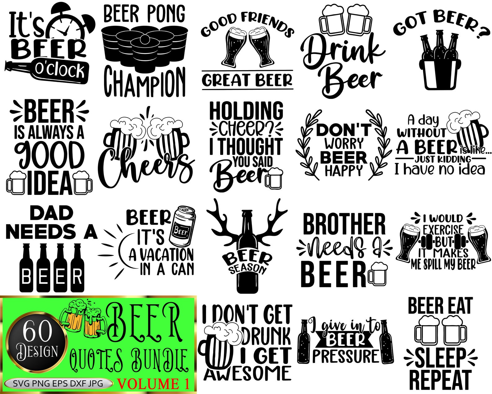 Beer Quotes SVG Bundle Beer PNG Beer Saying Svg Beer Cheers Etsy