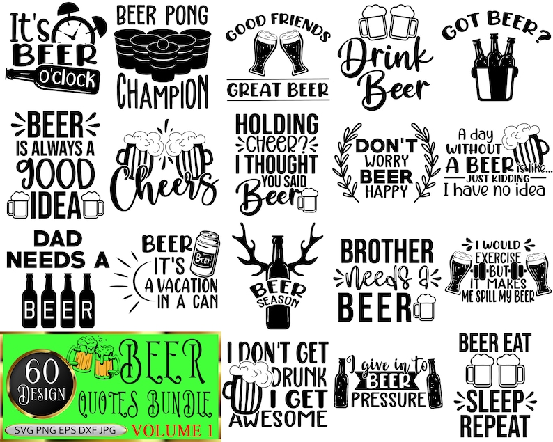 Bier Zitate SVG Bundle, Bier PNG, Bier Spruch svg, Bier Prost svg