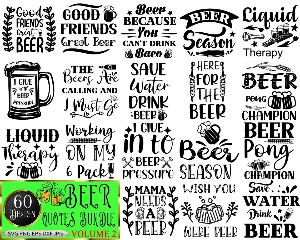 Beer Quotes SVG Bundle, Beer PNG, Beer Saying Svg, Beer Cheers Svg, Cut ...