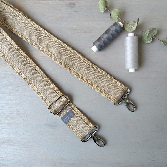 Taschengurt "Zacken" / Beige / Taschenriemen Schulterriemen Schultergurt