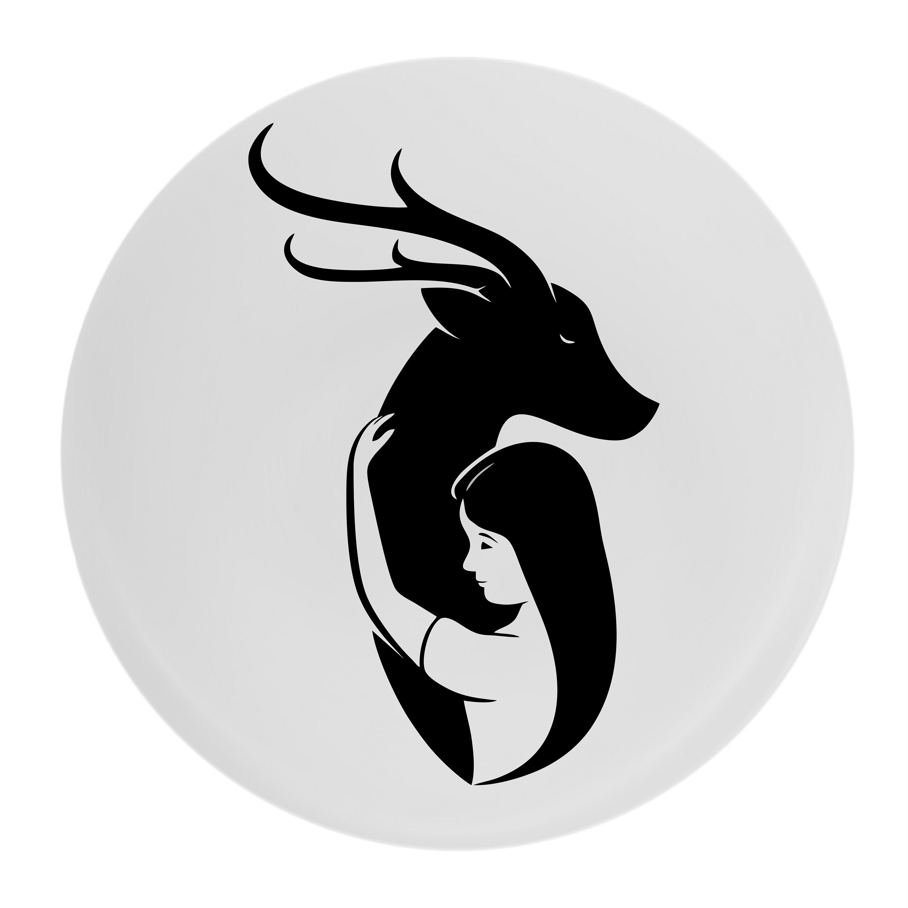 Girl With Deer Wall Decordeer Wall Art Girl Wall Decor Etsy