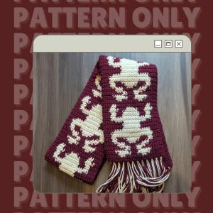 Frog Silhouette Scarf - Tapestry Crochet Pattern