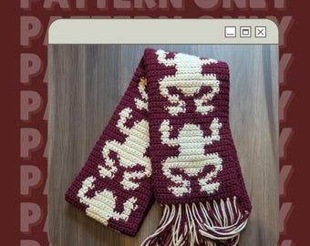 Frog Silhouette Scarf - Tapestry Crochet Pattern