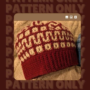 Boxes and Waves - Mosaic Crochet Hat Beanie Pattern