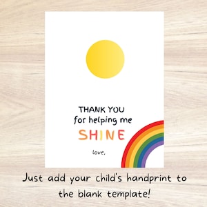 Editable Teacher Thank You Card: Rainbow Design (digital Download - View #7