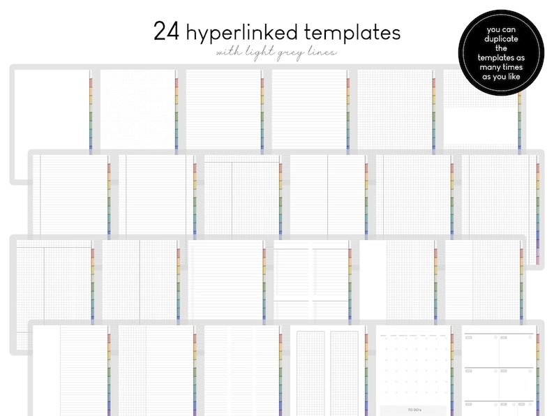 12 Tab Digital Hyperlinked Notebook, Goodnotes & Notability Planner ...