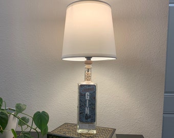 Old Dominick Gin 750ML Liquor Bottle Lamp with White Beans
