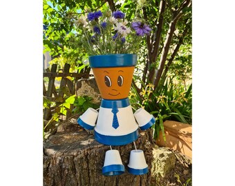 Bonhomme modèle GARÇON en pot de fleurs