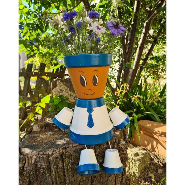 Bonhomme modèle GARÇON en pot de fleurs