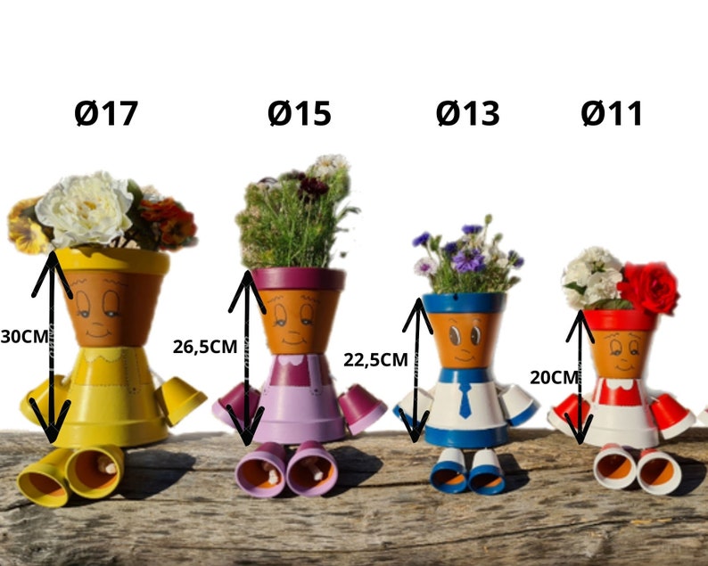 Bonhomme modèle GARÇON en pot de fleurs - Etsy France