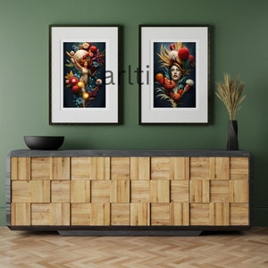 AI Digital art print collection, Digital Download PRINTABLE Wall Art