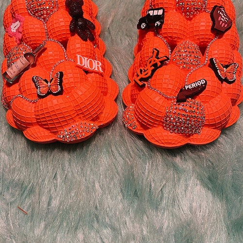 Bubble Slides With Rhinestones Etsy