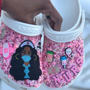 Full Bling Nurse Crocs| Custom Crocs| Nurse Custom Crocs| Nurse footwear