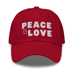 Embroidered Baseball Cap - Adjustable, Peace & Love