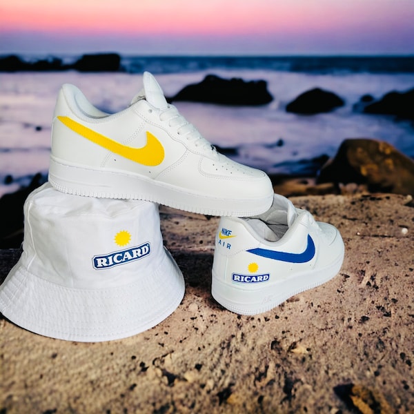 Nike Air Force 1 x Ricard + Bob OFFERT . Neuves New - Custom. Chaussures Soirée, Apéro