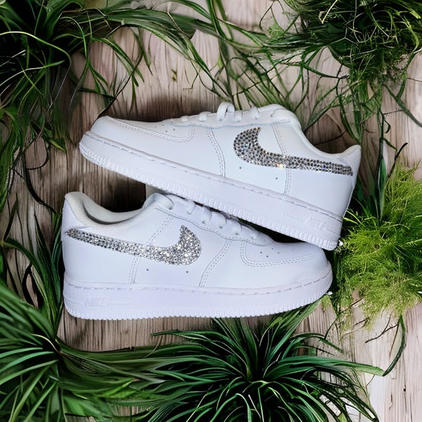 Nike Air Force 1 x Swarovski – Neu Neu – Individuelle Strasssteine – Hochzeitsschuhe Hochzeit + Geschenk