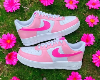 Nike Air Force 1 x Rose Bonbon - Neuves New - Custom + cadeau