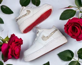 Nike Air Force 1 x Swarovski x Louboutin - Neuves New - Custom strass - Chaussures Party Mariage Wedding + cadeau