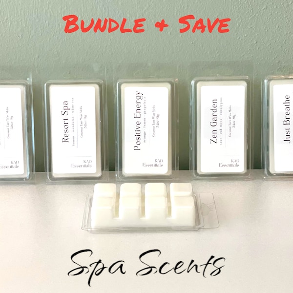 Spa Scented Wax Melts | Wax Tarts | Coconut Tart Wax | Relaxing Scents | Bundle and Save | Scented Coconut Wax Melts | Gift Ideas | Gift Set