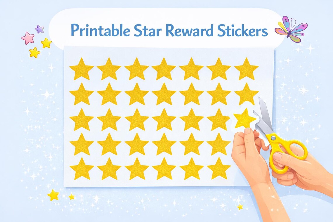 Kids Reward Chart Printable | Behavior, Routine, Star Stickers (digital ...