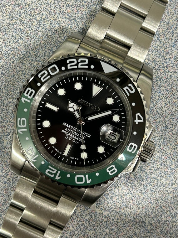 LUME LAB Custom Seiko Mod Watch Submariner Style Ceramic - Etsy Canada