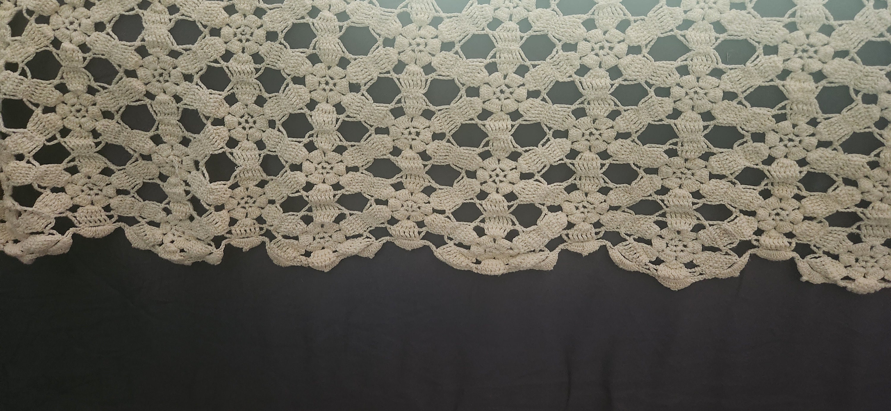 Vintage Handmade Crochet Coverlet Blanket Queen Bed Etsy