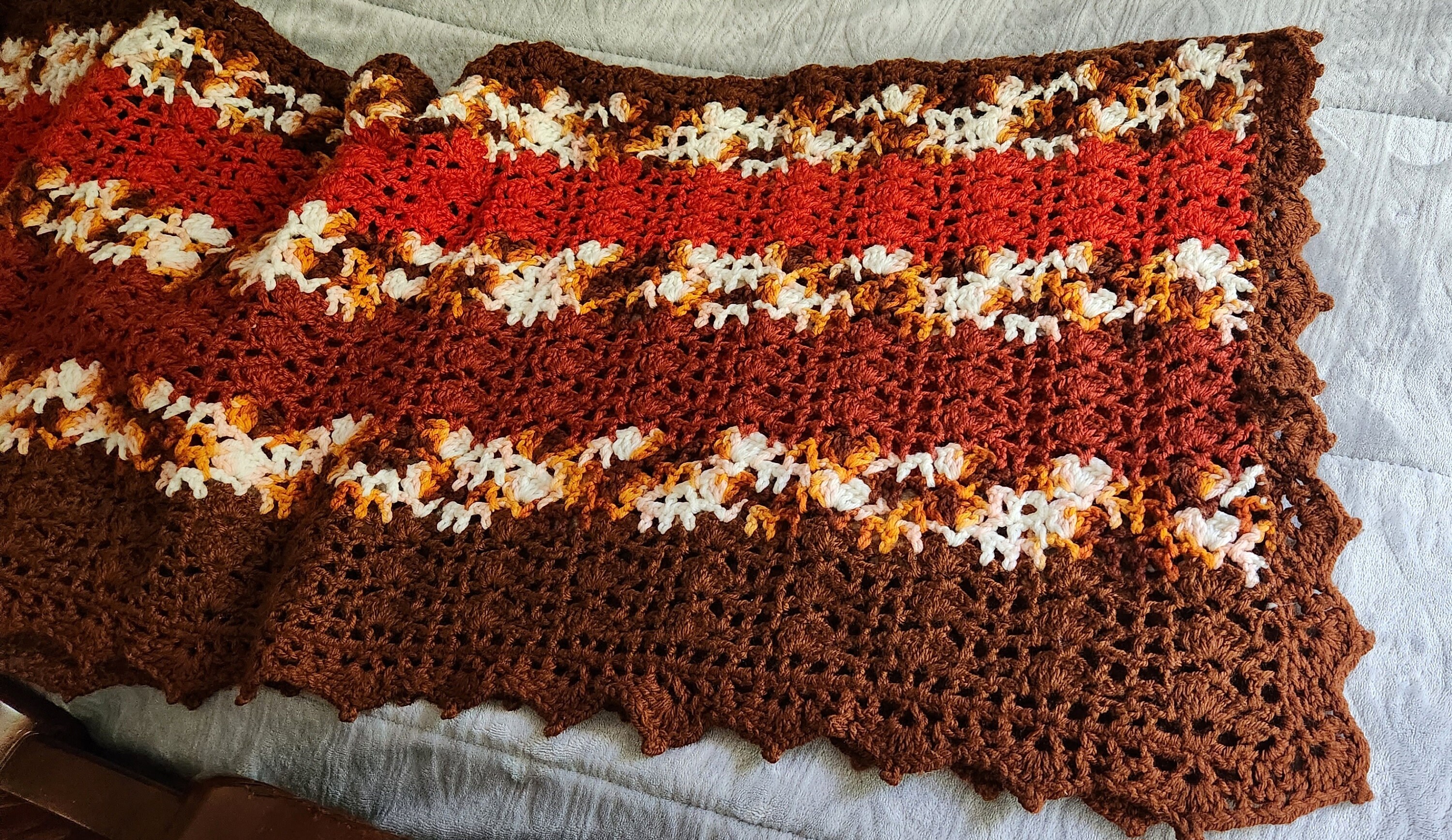 Vintage Afghan Throw 70s Crochet Handmade Etsy