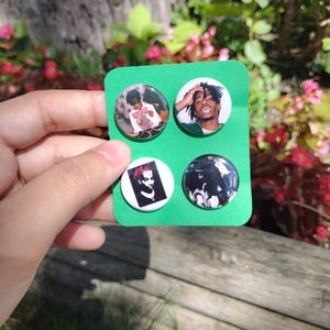 Playboi Carti, lot de quatre boutons de 2,5 cm (1 po.)