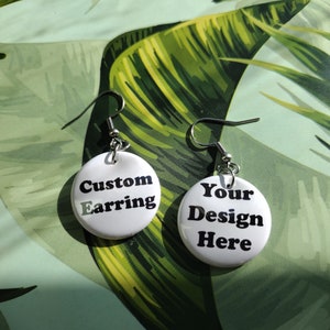Custom Earrings | Personalized Photo Earrings | Custom Studs Earrings | Dangle Earrings | Band Logo Earrings | Movie Earrings |