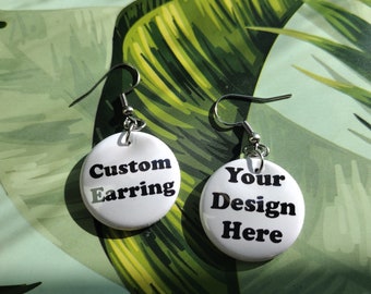 Custom Earrings | Personalized Photo Earrings | Custom Studs Earrings | Dangle Earrings | Band Logo Earrings | Movie Earrings |