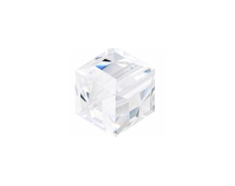 Swarovski Crystal Cube Beads 8mm Clear #5601 - Set of 12