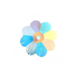 Swarovski Crystal Beads For Jewelry Making Crystal AB 8mm Crystal Margarita Flower Beads #3700 Set Of 12 | Jewelry Supplies